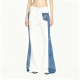White & Blue Embroidered Flared Jeans