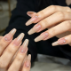 Soft Pastel Pearl Gold Accent Almond Nails- Contains 22 Wraps